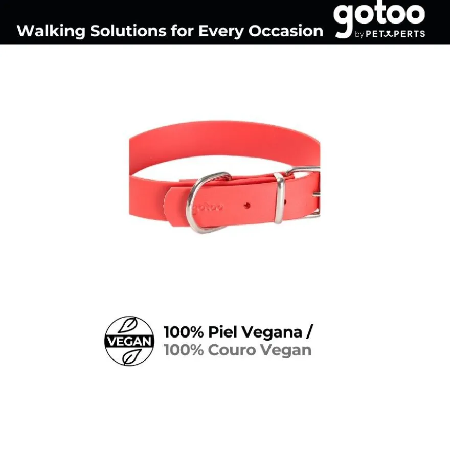 Gotoo Collar Biothane rojo para perros
