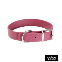 Gotoo Collar Biothane rojo vino para perros