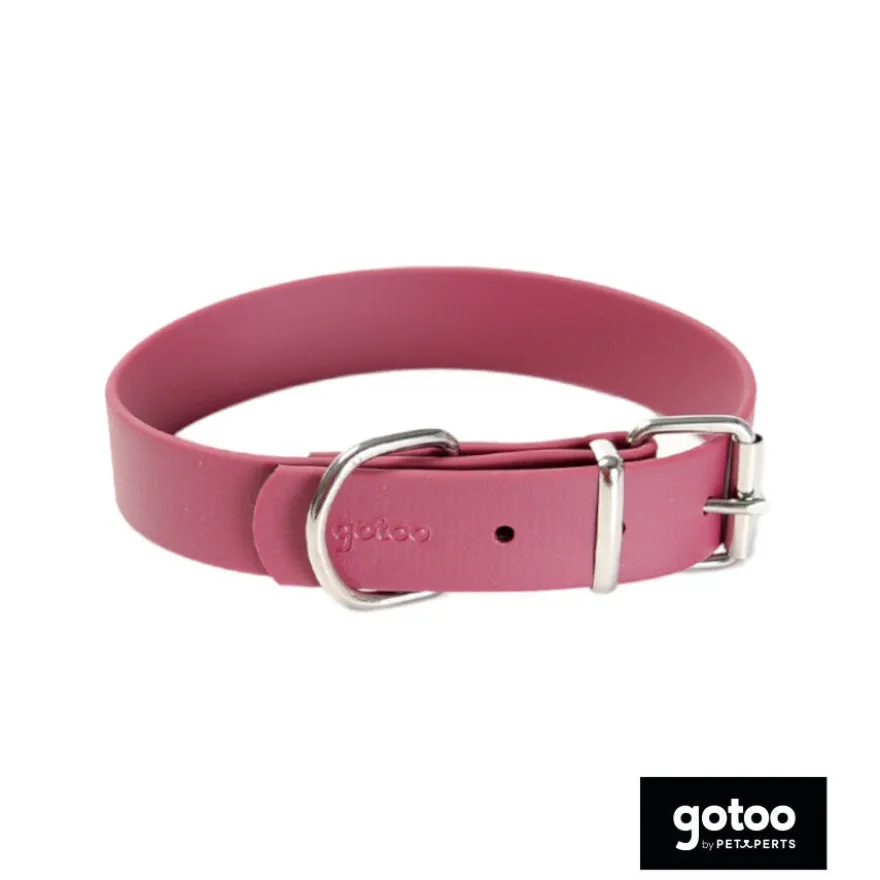Gotoo Collar Biothane rojo vino para perros