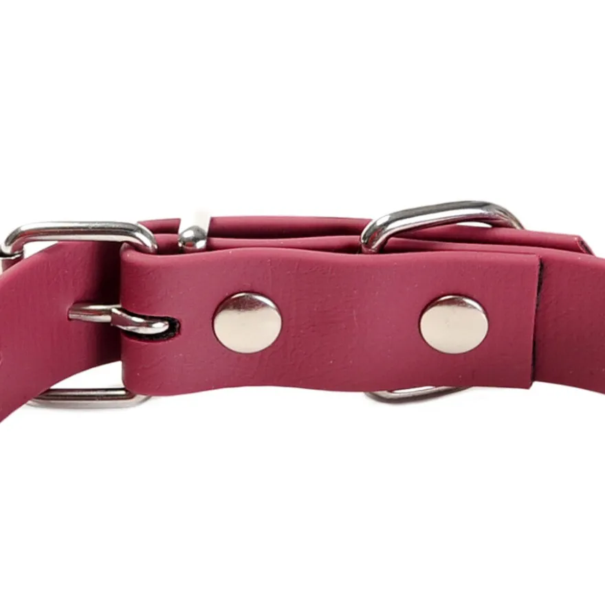 Gotoo Collar Biothane rojo vino para perros