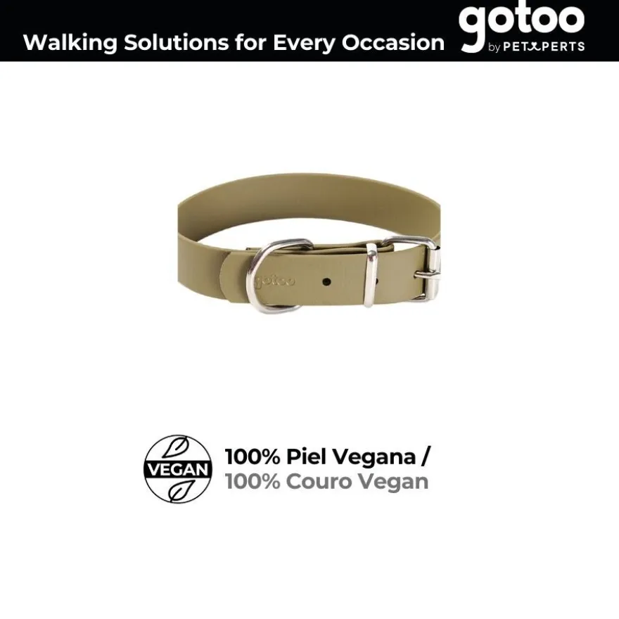 Gotoo Collar Biothane verde oliva para perros
