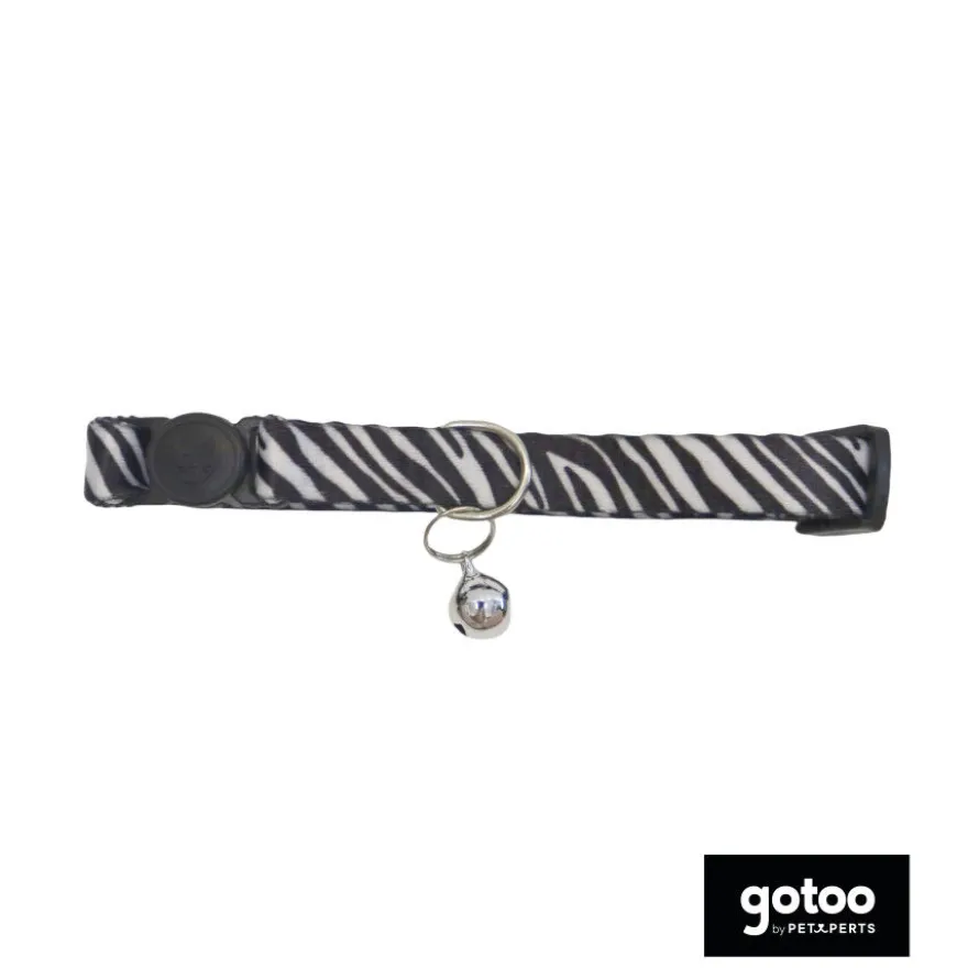 Gotoo Collar con cascabel de zebra para gatos
