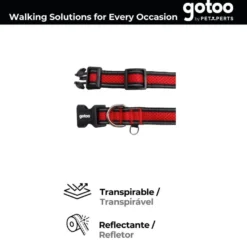 Gotoo Collar de malla transpirable rojo para perros