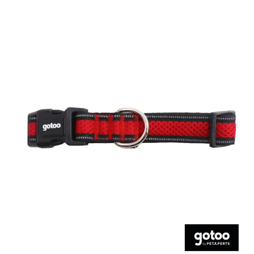 Gotoo Collar de malla transpirable rojo para perros