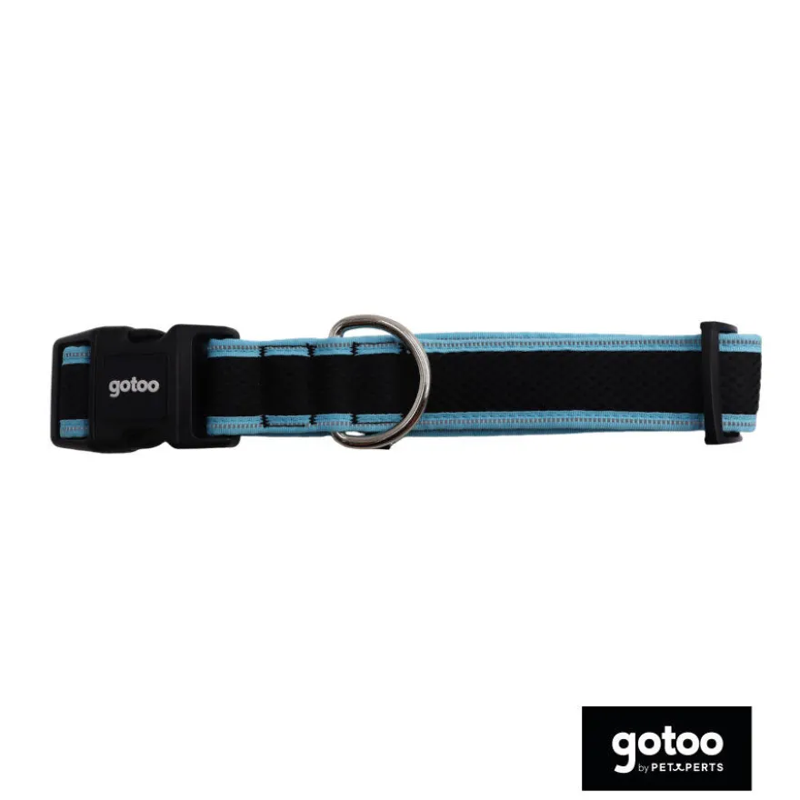 Gotoo collar de malla transpirable turquesa para perros