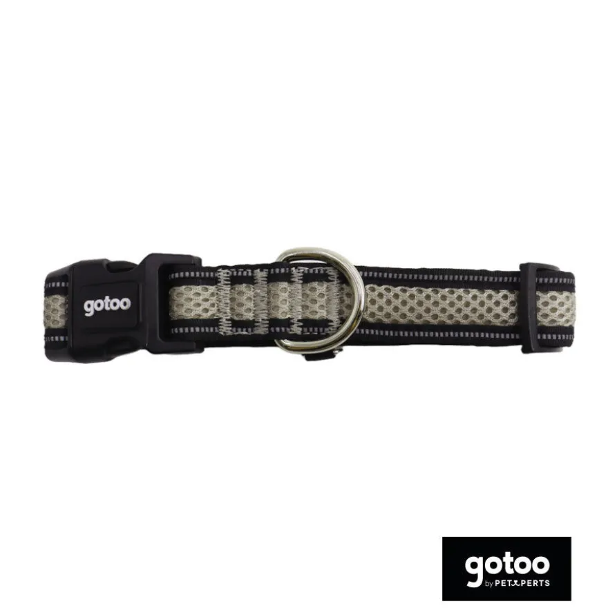 Gotoo Collar de malla transpirable gris para perros