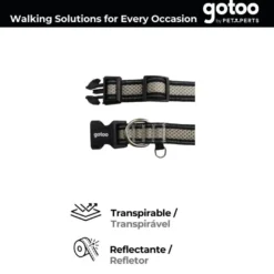 Gotoo Collar de malla transpirable gris para perros