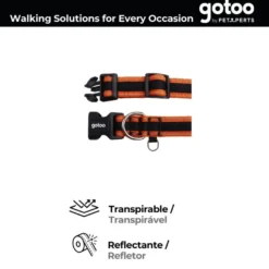 Gotoo collar de malla transpirable naranja y negro para perros