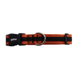 Gotoo collar de malla transpirable naranja y negro para perros