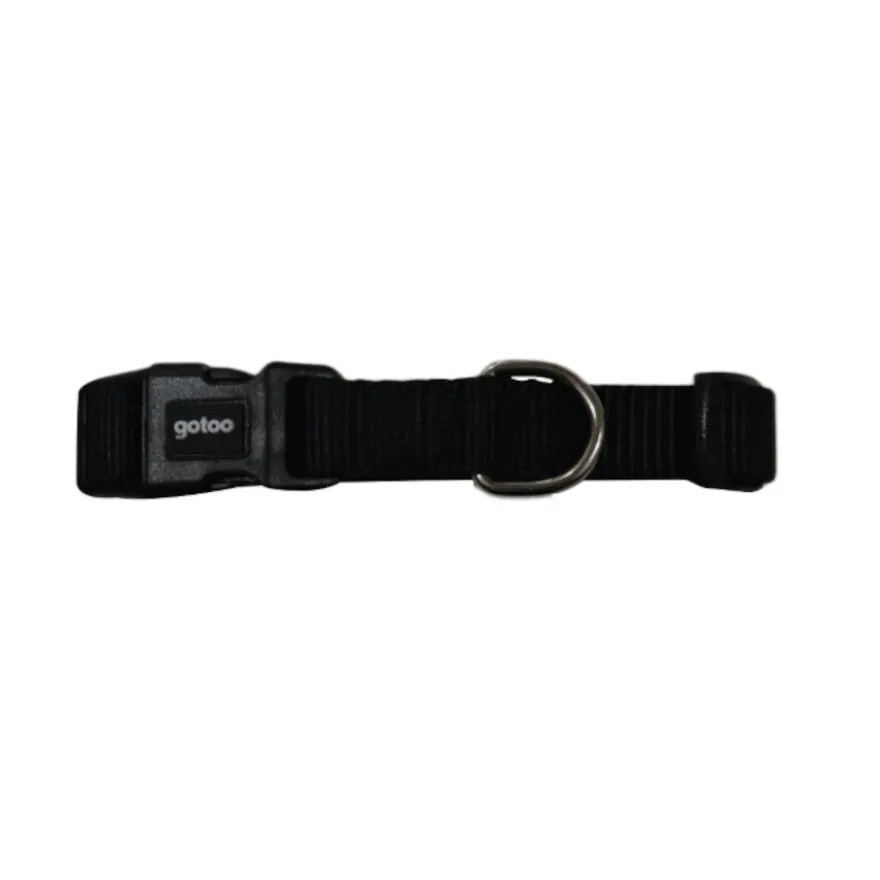 Gotoo Collar de nylon negro para perros