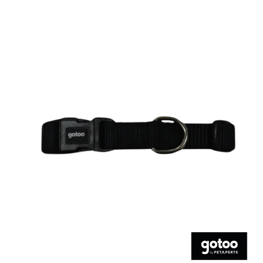 Gotoo Collar de nylon negro para perros