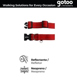 Gotoo Collar de nylon reflectante rojo para perro