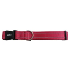 Gotoo Collar de nylon reflectante rosa para perros