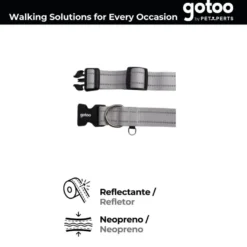 Gotoo Collar de nylon reflectante gris para perros