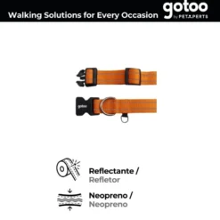 Gotoo Collar de nylon reflectante naranja para perros