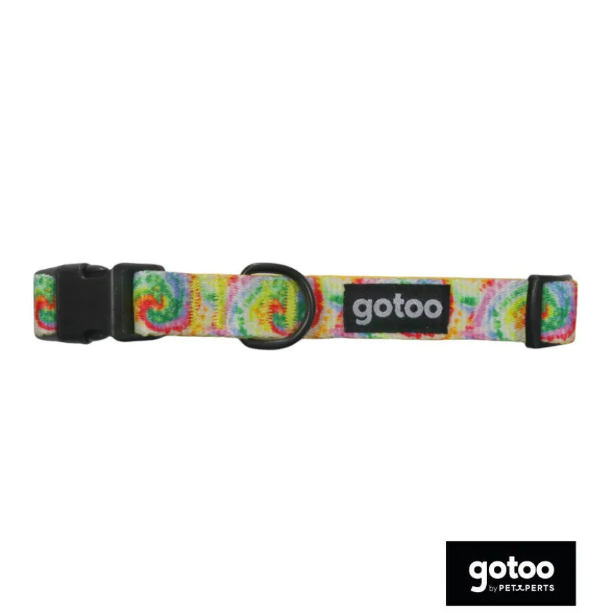 Gotoo Collar estampadado Tie Dye amarillo para perro