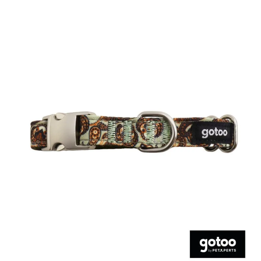 Gotoo Collar estampado cachemira caqui para perros