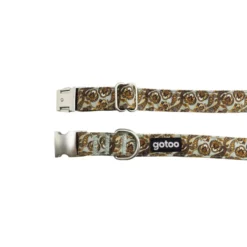 Gotoo Collar estampado cachemira caqui para perros