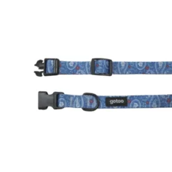 Gotoo Collar estampado cachemira azul para perros