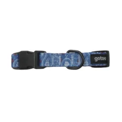 Gotoo Collar estampado cachemira azul para perros