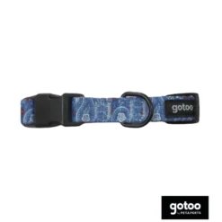 Gotoo Collar estampado cachemira azul para perros