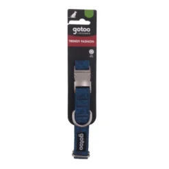 Gotoo Collar estampado cachemira clásica azul para perros