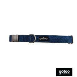 Gotoo Collar estampado cachemira clásica azul para perros