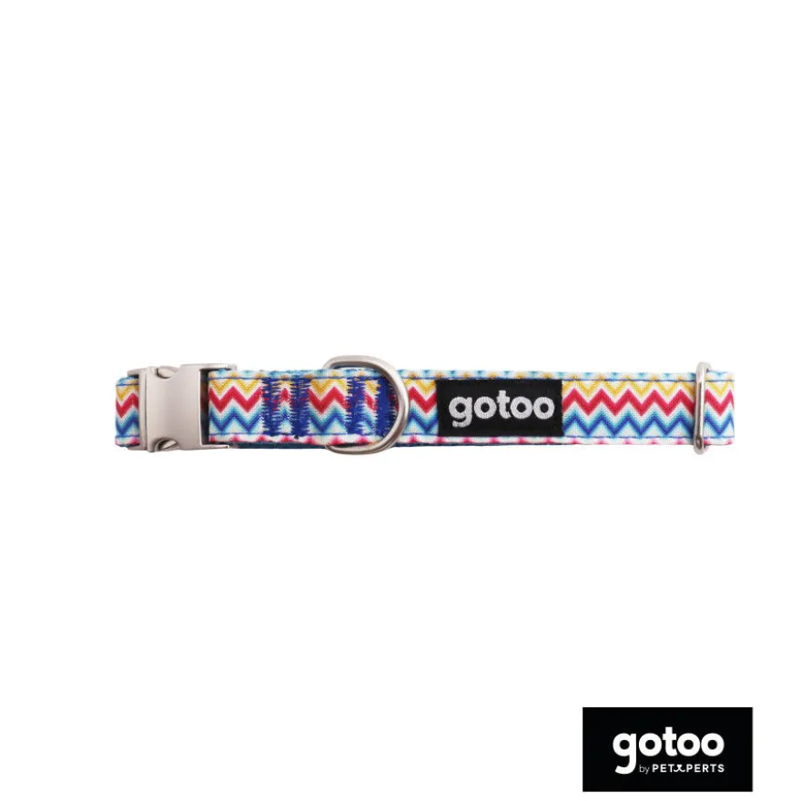 Gotoo Collar estampado rayas zig-zag para perros