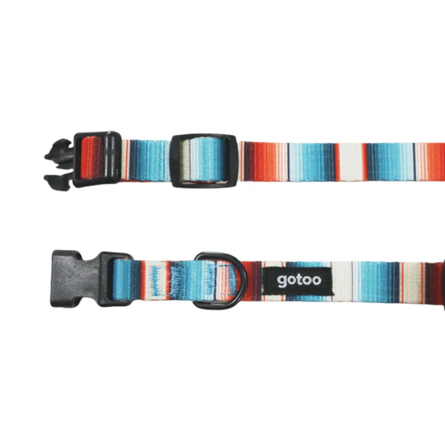 Gotoo Collar estampado rayas multicolor para perros