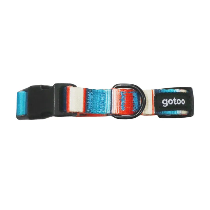 Gotoo Collar estampado rayas multicolor para perros