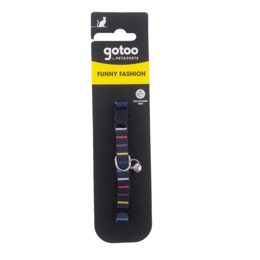Gotoo Collar estampado rayas multicolor para gatos