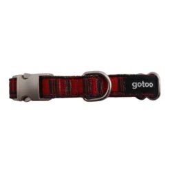 Gotoo Collar estampado tartán rojo para perros