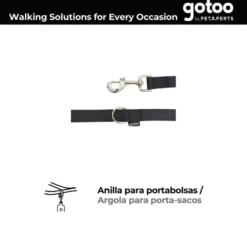 Gotoo Correa de nylon negra para perros