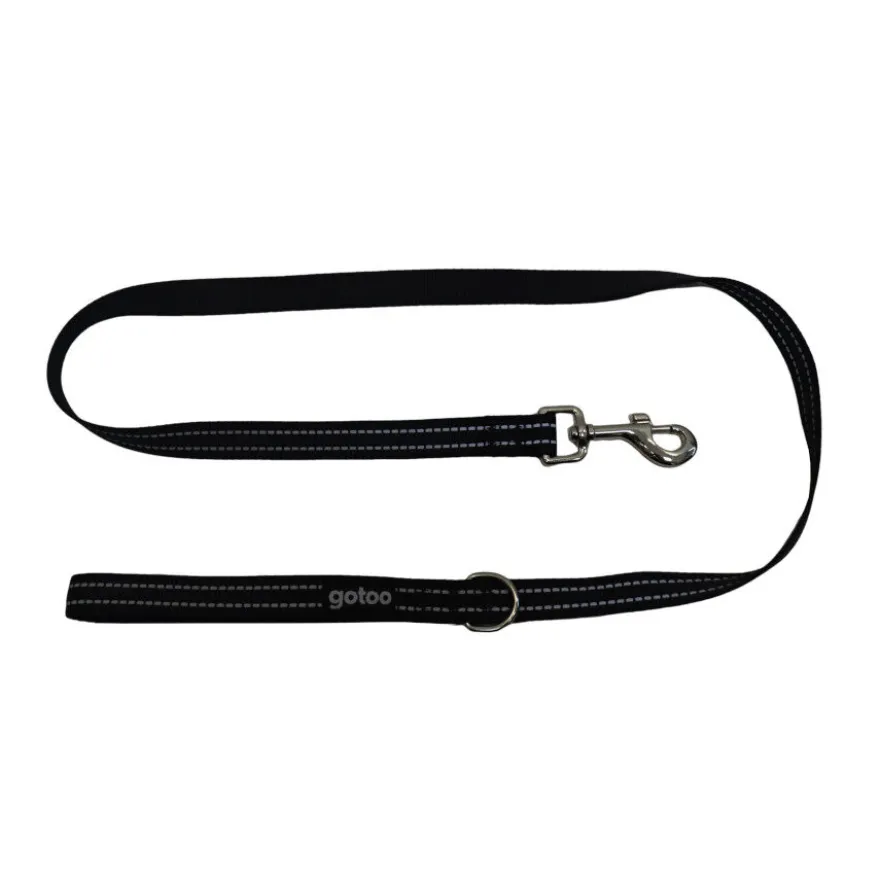 Gotoo Correa de nylon negra reflectante para perros