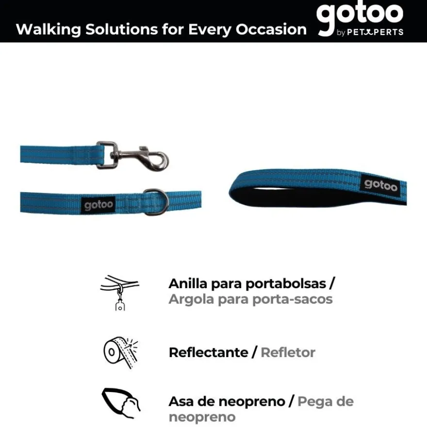 Gotoo Correa de nylon reflectante azul para perros