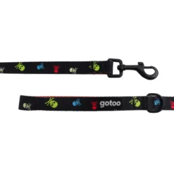 Gotoo Correa estampada calavera negro para perros