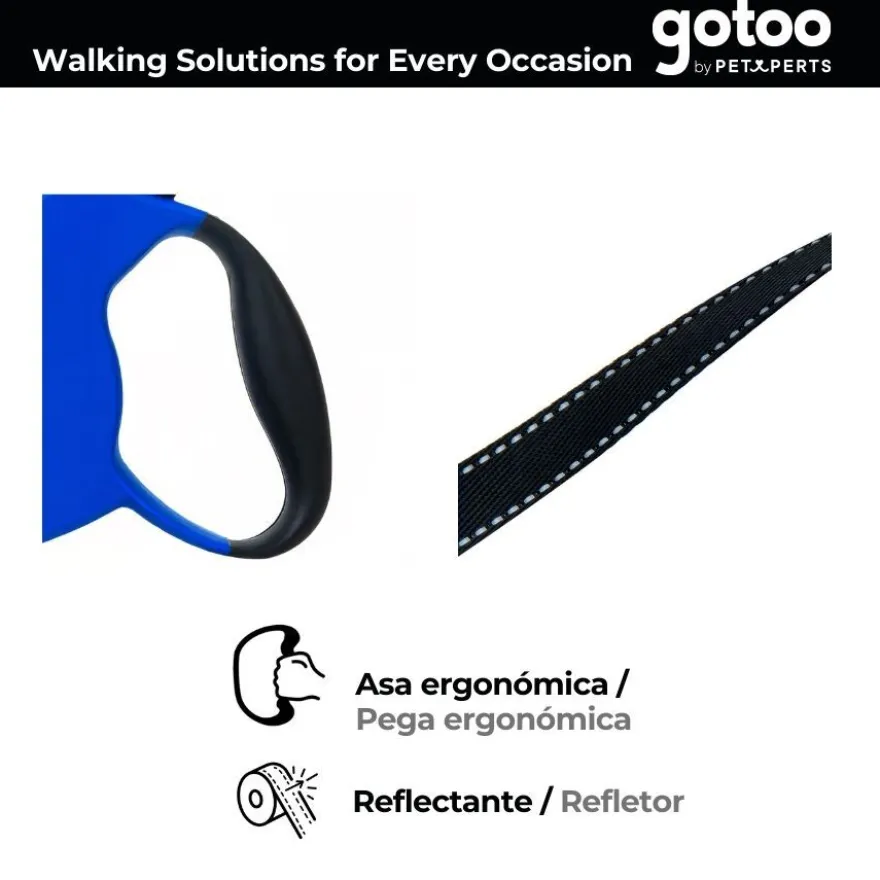 Gotoo Correa extensible azul para perros
