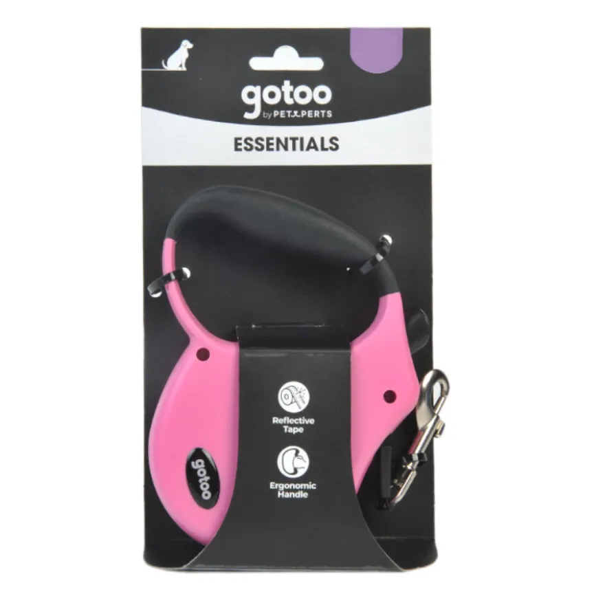 Gotoo Correa extensible rosa para perros