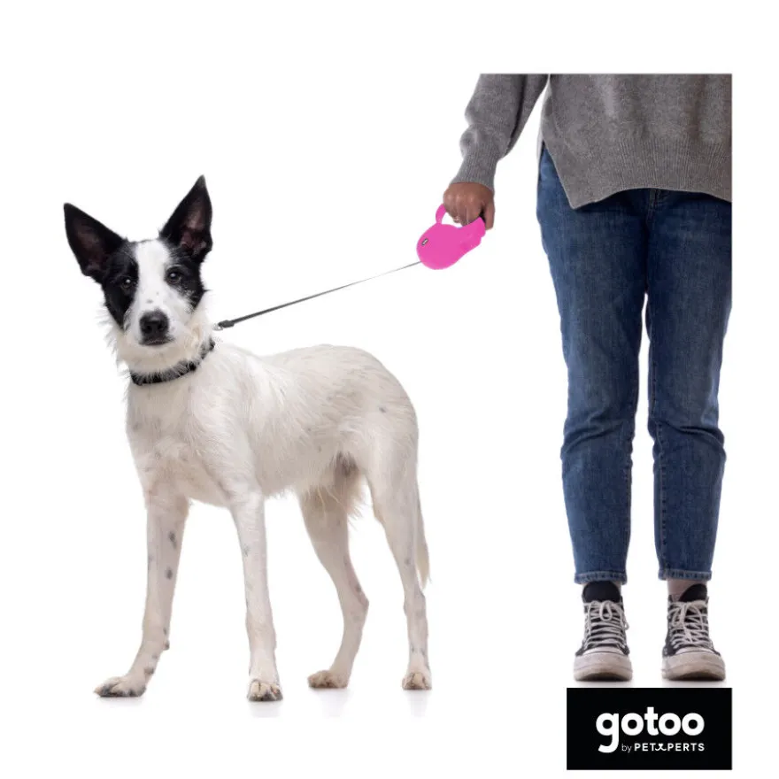 Gotoo Correa extensible rosa para perros