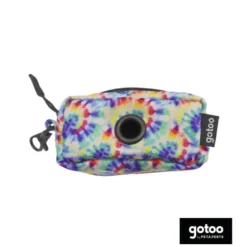 Gotoo Porta bolsas de tela tie dye azul para perros