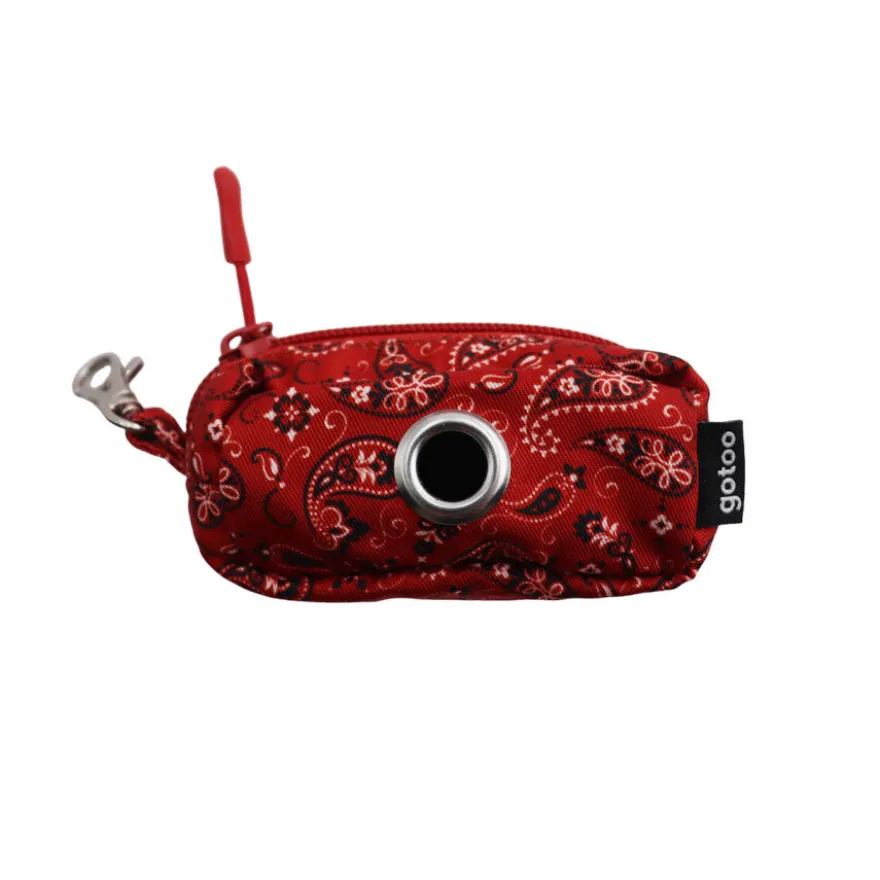 Gotoo Porta bolsas estampado cachemira rojo para perros