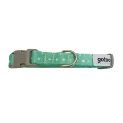 Gotoo Set Correa y Collar estampado con estrellas verde para perros