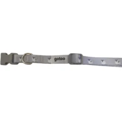 Gotoo Set de correa y collar con estampado ovejitas gris para cachorros