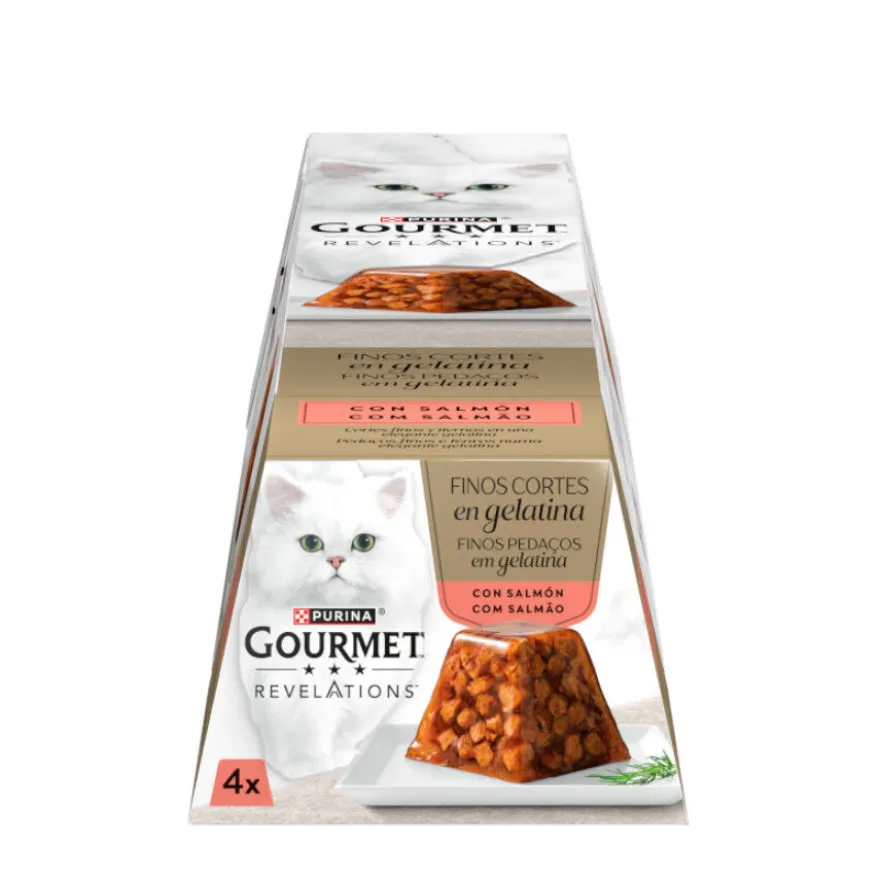 Gourmet Revelations Finos Cortes de Salmón en gelatina para gatos