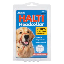 Halti collar con bozal de tela negro para perros