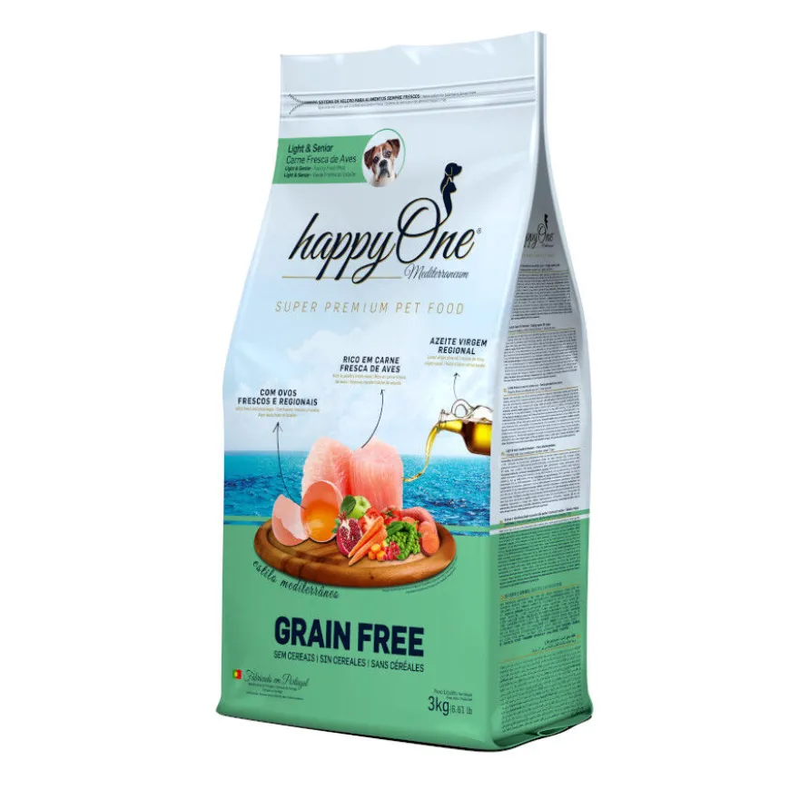 happyOne Mediterraneum Senior Grain Free Carne Fresca de Aves pienso para perros