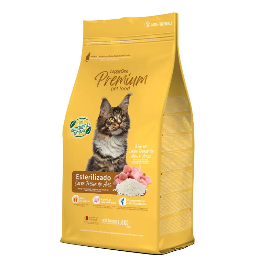 happyOne Premium Esterilizado de Carne Fresca de Aves pienso para gatos