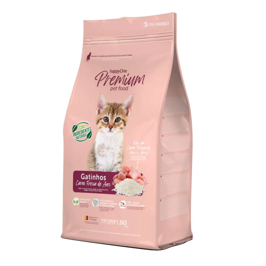 happyOne Premium Gatitos de Carne Fresca de Aves con Arroz pienso para gatito