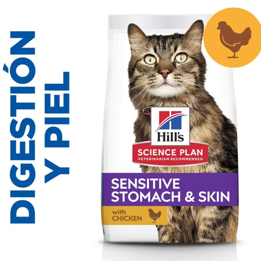 Hill's Adult Science Plan Sensitive Stomach Pollo pienso para gatos