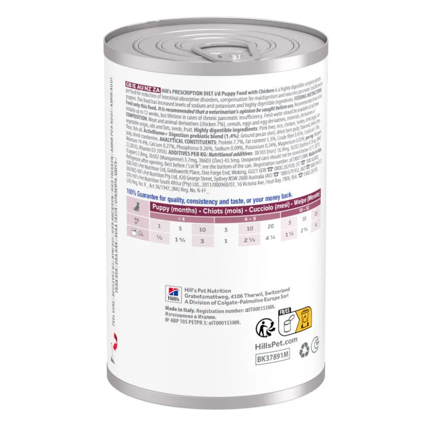 Hill's Prescription Diet i/d Digestive Care Puppy Lata Pollo para perros